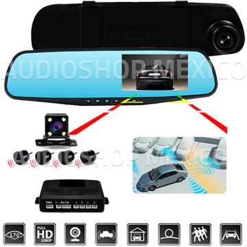 Espejo Retrovisor DVR Extreme EX-RT5DVR con Cámara de Reversa y 4 sensores con pantalla LCD de 4.3" - Audioshop México lo mejor en Car Audio en México -  Extreme